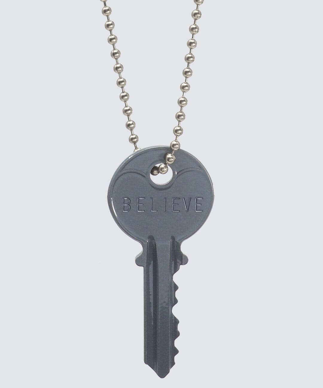 Custom Engraved Silver Ball Chain Color Key Necklace | The Giving Keys