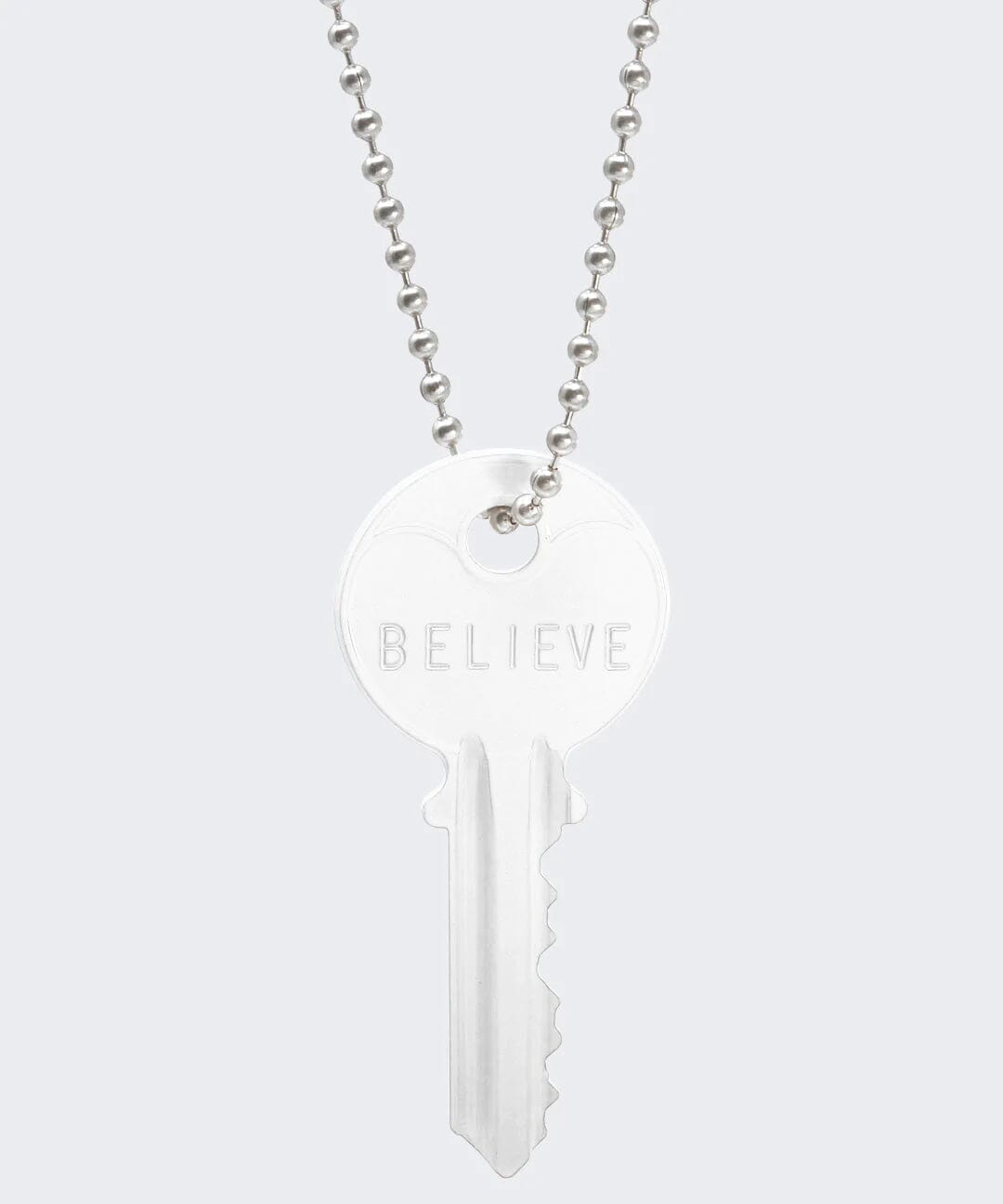 N - Ultra White Classic Ball Chain Key Necklace Necklaces The Giving Keys SILVER 