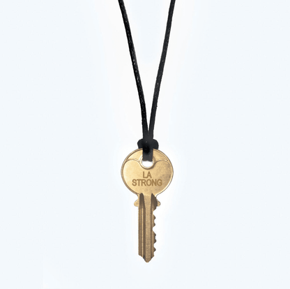 LA Fire Relief Black Chord Classic Necklace Necklaces The Giving Keys Gold 
