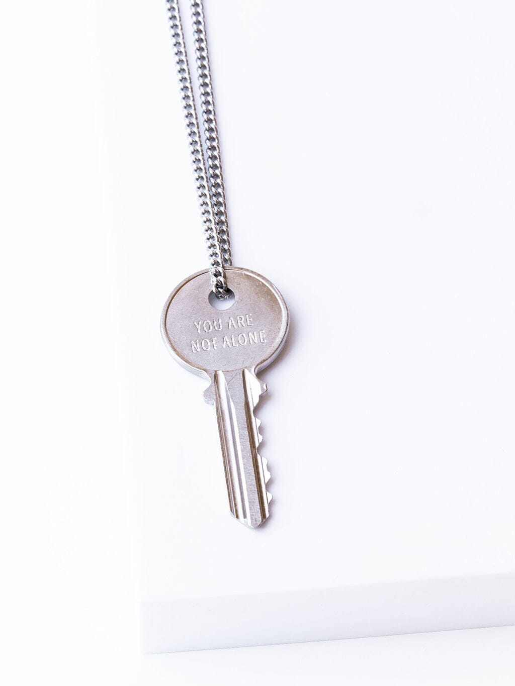N - YOU ARE NOT ALONE Classic Key Necklace Necklaces The Giving Keys YOU ARE NOT ALONE SILVER 