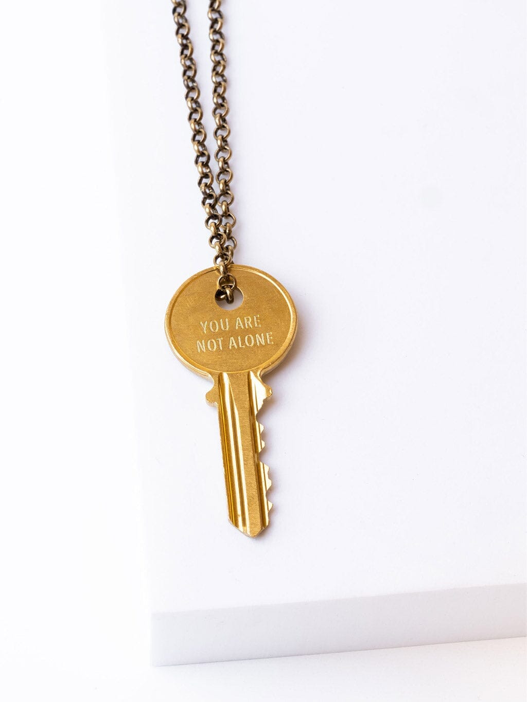 N - YOU ARE NOT ALONE Classic Key Necklace Necklaces The Giving Keys YOU ARE NOT ALONE GOLD 