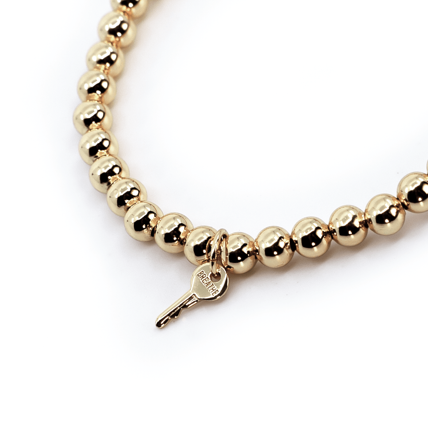 Metallic Bead Bracelet Bracelets The Giving Keys BREATHE GOLD 