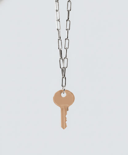 Color Dainty Emily Key Silver Brooklyn Chain Necklace Necklaces The Giving Keys Beige 
