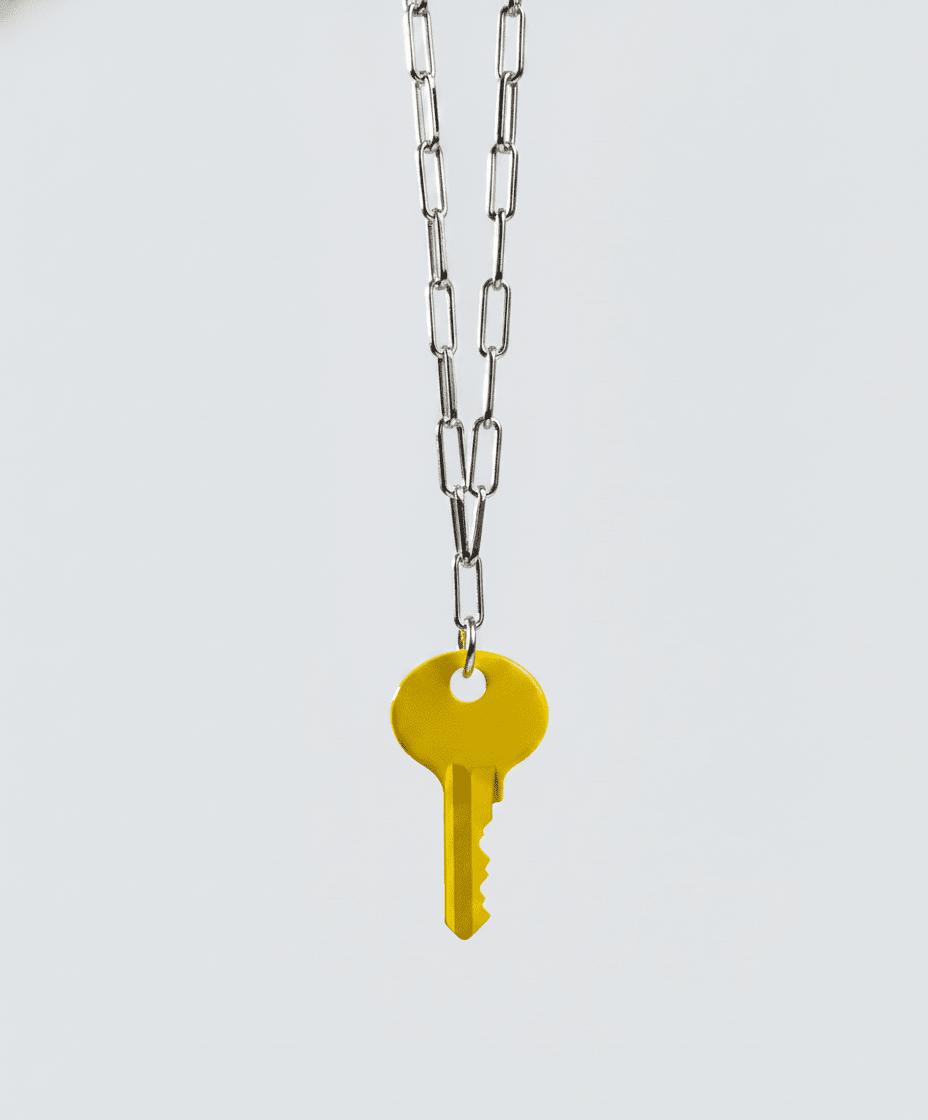 Color Dainty Emily Key Silver Brooklyn Chain Necklace Necklaces The Giving Keys Bright Yellow 