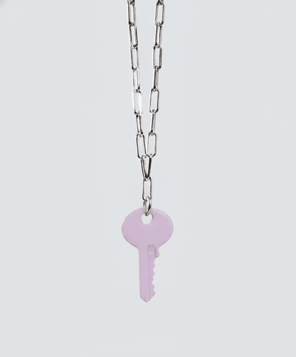 Color Dainty Emily Key Silver Brooklyn Chain Necklace Necklaces The Giving Keys Lavender 