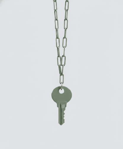 Color Dainty Emily Key Silver Brooklyn Chain Necklace Necklaces The Giving Keys Sage 