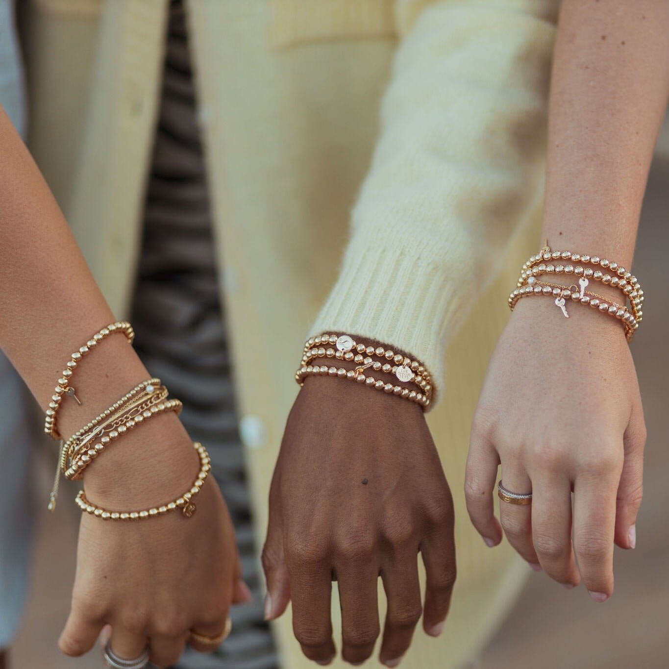 Metallic Bead Bracelet Bracelets The Giving Keys 