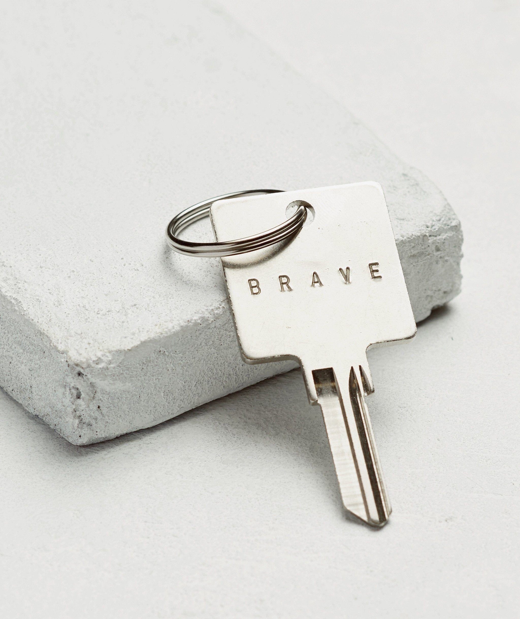 Original Keychain with Custom Hand Engraved Word | The Giving Keys