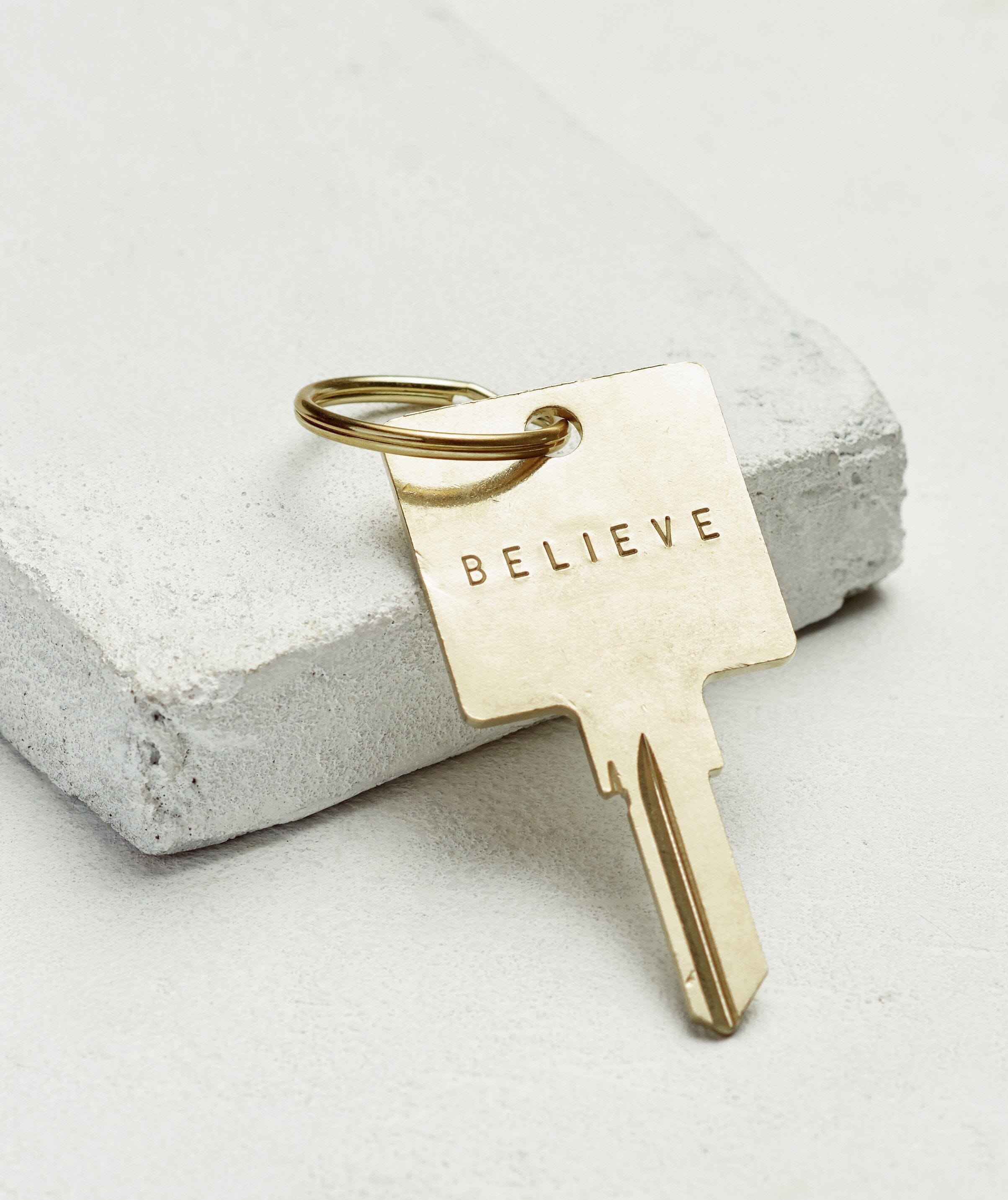 Original Keychain with Custom Hand Engraved Word | The Giving Keys