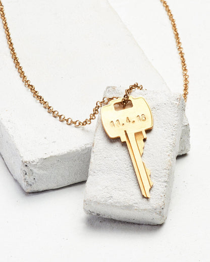 N - Wedding Date Classic Key Necklace Necklaces The Giving Keys 