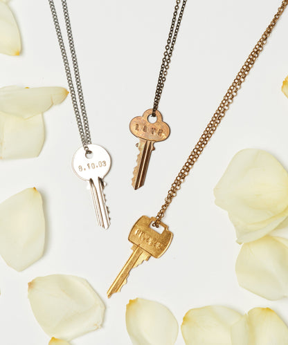 N - Wedding Date Classic Key Necklace Necklaces The Giving Keys 