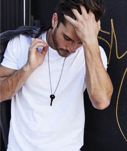 Atticus Matte Black Classic Key Ball Chain Necklace The Giving Keys 