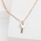 Pink Beaded Petite Key Necklace Necklaces Borun 