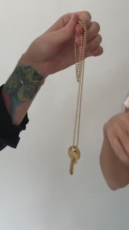 Vintage Classic Ball Chain Key Necklace