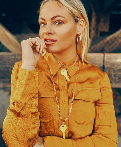 Classic Key Gold Amalfi Chain Necklace Necklaces The Giving Keys 