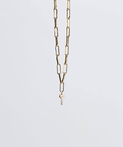 Brooklyn Mini Key Necklace Necklaces The Giving Keys LOVE Gold 