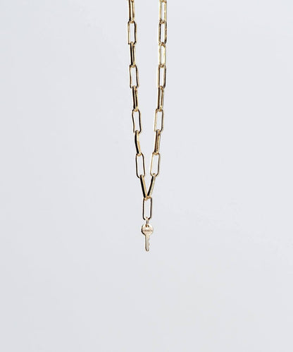 Brooklyn Mini Key Necklace Necklaces The Giving Keys STRENGTH Gold 