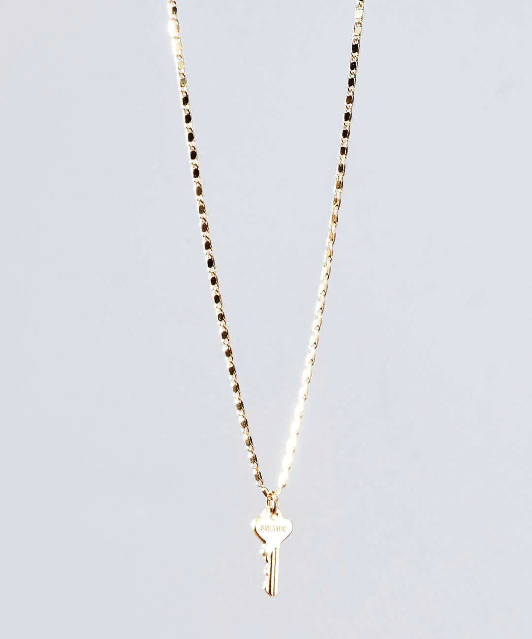 Gold Petite Key Necklace Necklaces The Giving Keys BREATHE GOLD