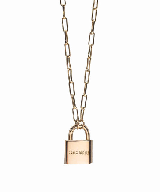 Brooklyn Padlock Necklace Necklaces The Giving Keys STRENGTH GOLD 