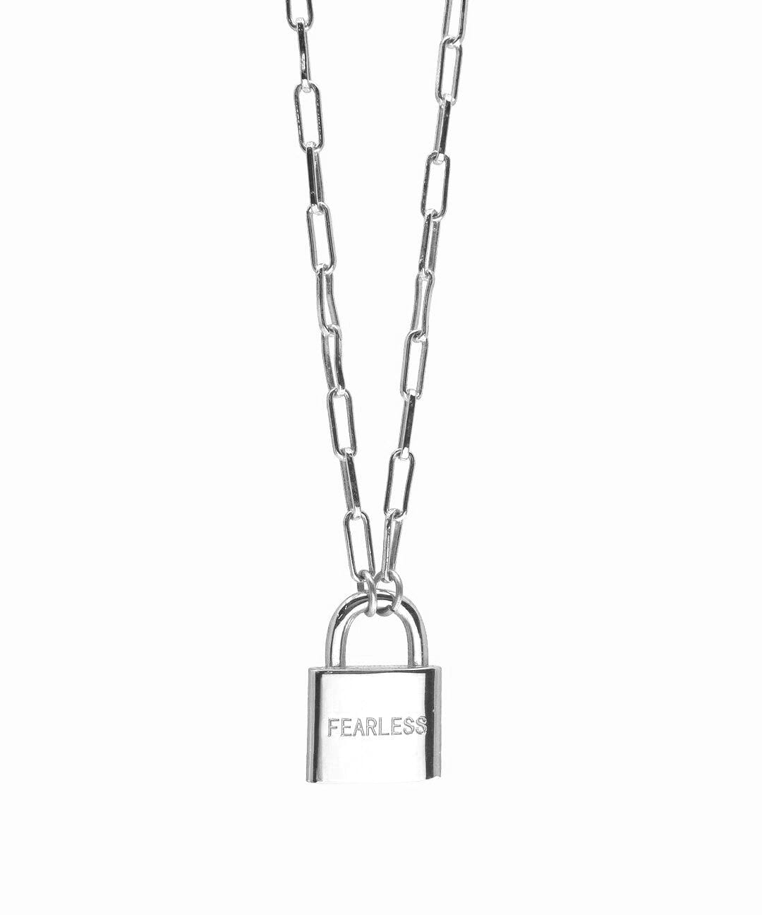 Brooklyn Padlock Necklace Necklaces The Giving Keys FEARLESS SILVER 