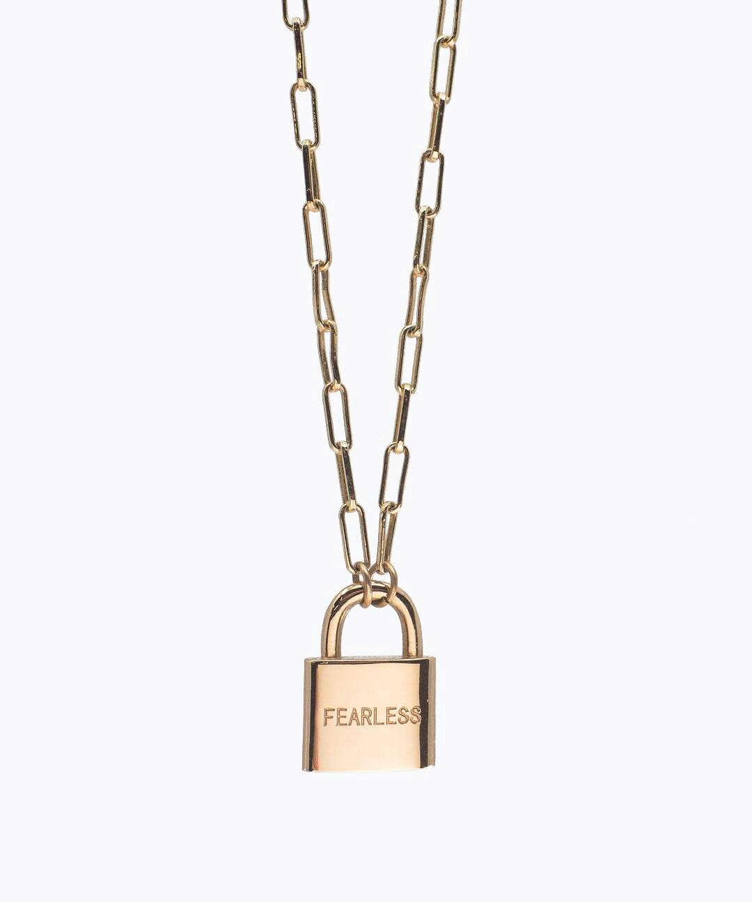 Brooklyn Padlock Necklace Necklaces The Giving Keys FEARLESS GOLD 