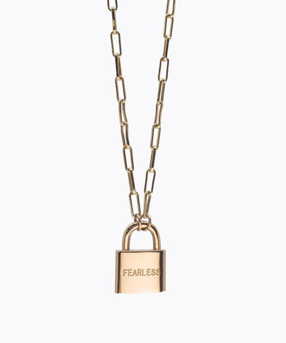 Brooklyn Padlock Necklace Necklaces The Giving Keys FEARLESS GOLD 