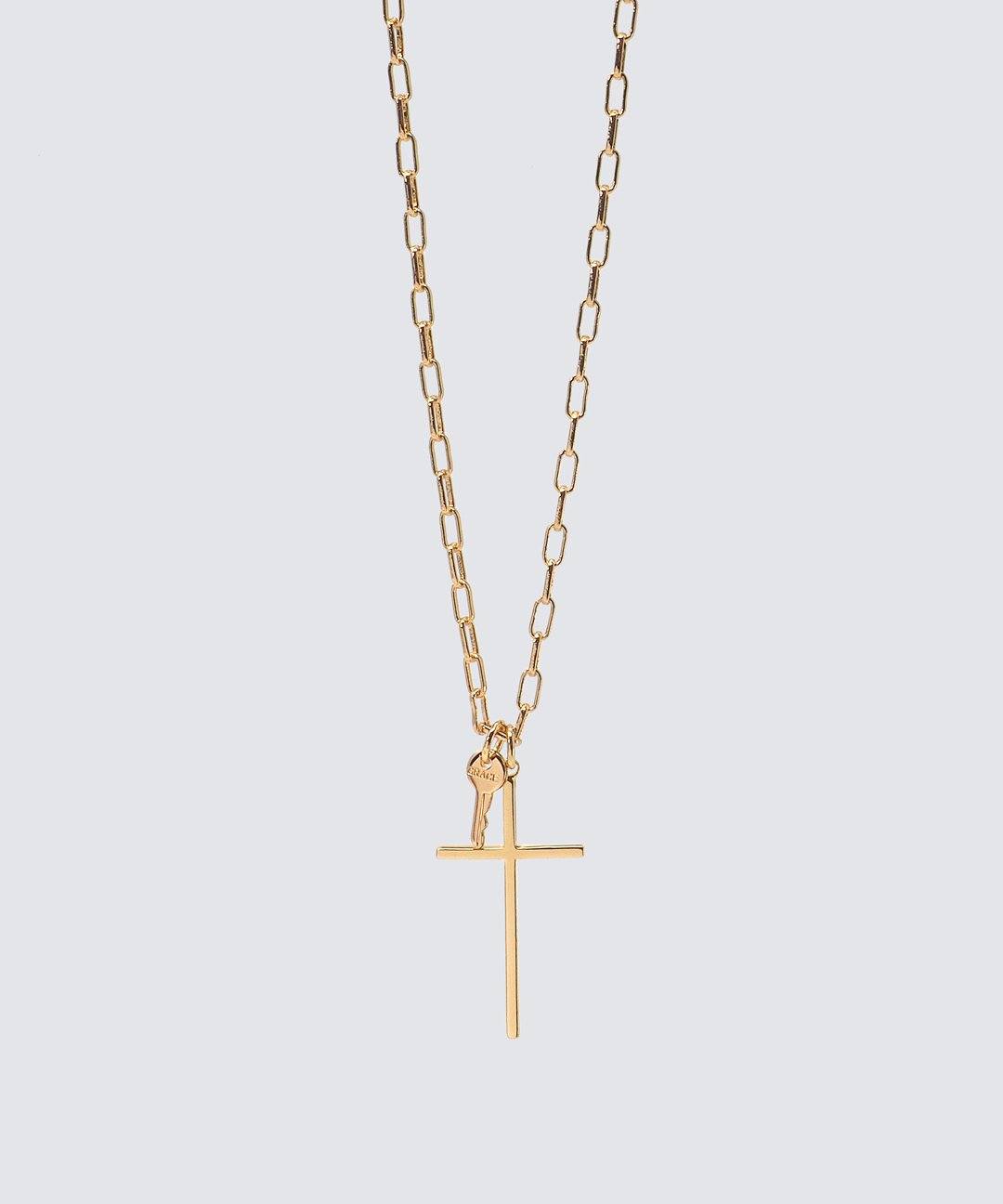 GRACE Cross and Mini Key Necklace The Giving Keys GRACE GOLD 