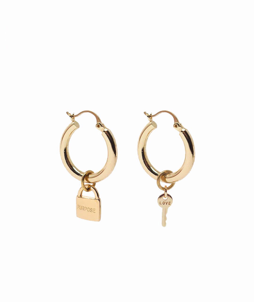 Chunky Hoop Earrings Earrings The Giving Keys LOVE + PURPOSE Gold 
