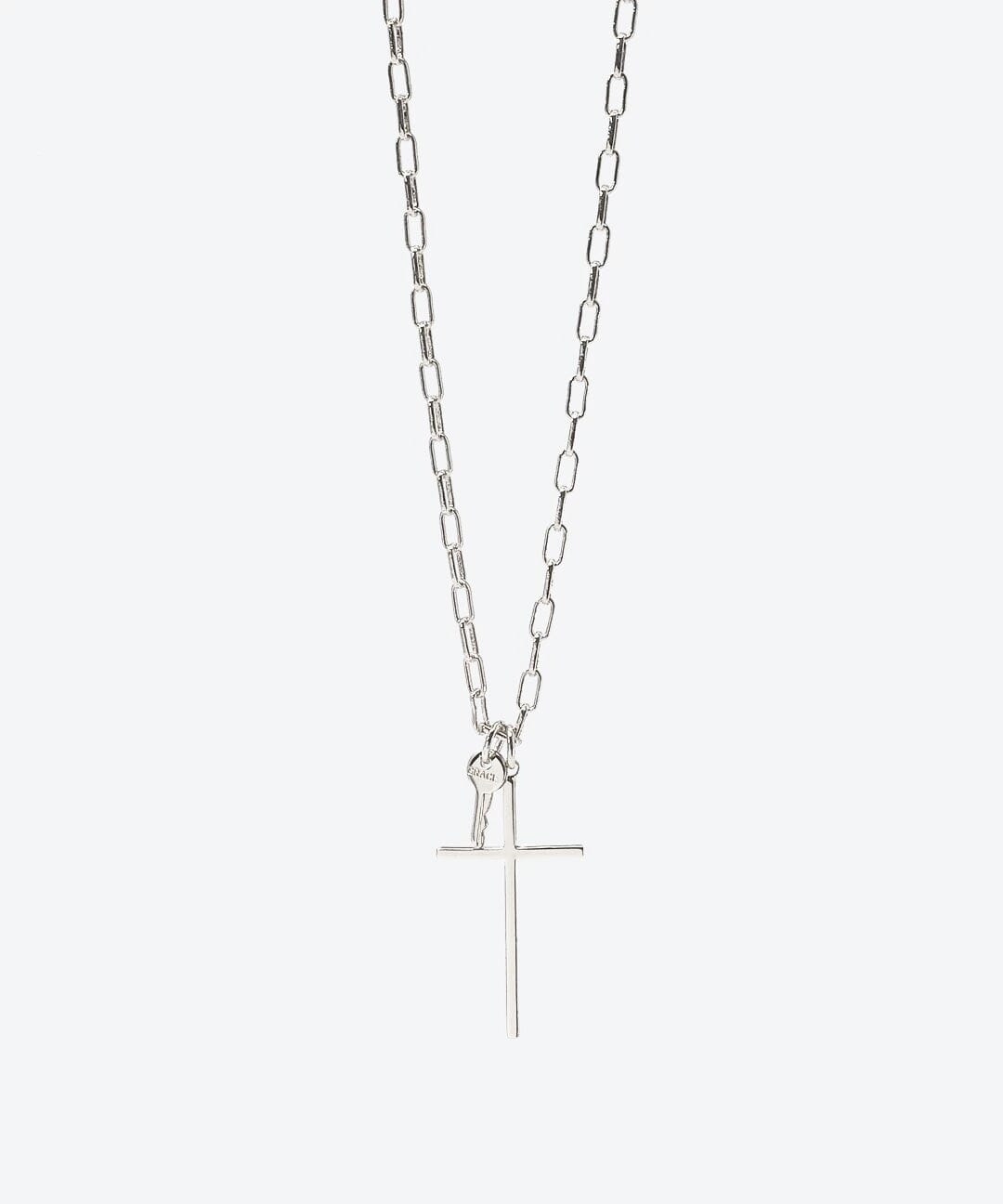 Cross and Mini Key Necklace Necklaces The Giving Keys GRACE SILVER 