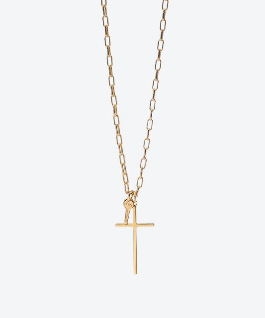 Cross and Mini Key Necklace Necklaces The Giving Keys FAITH GOLD 