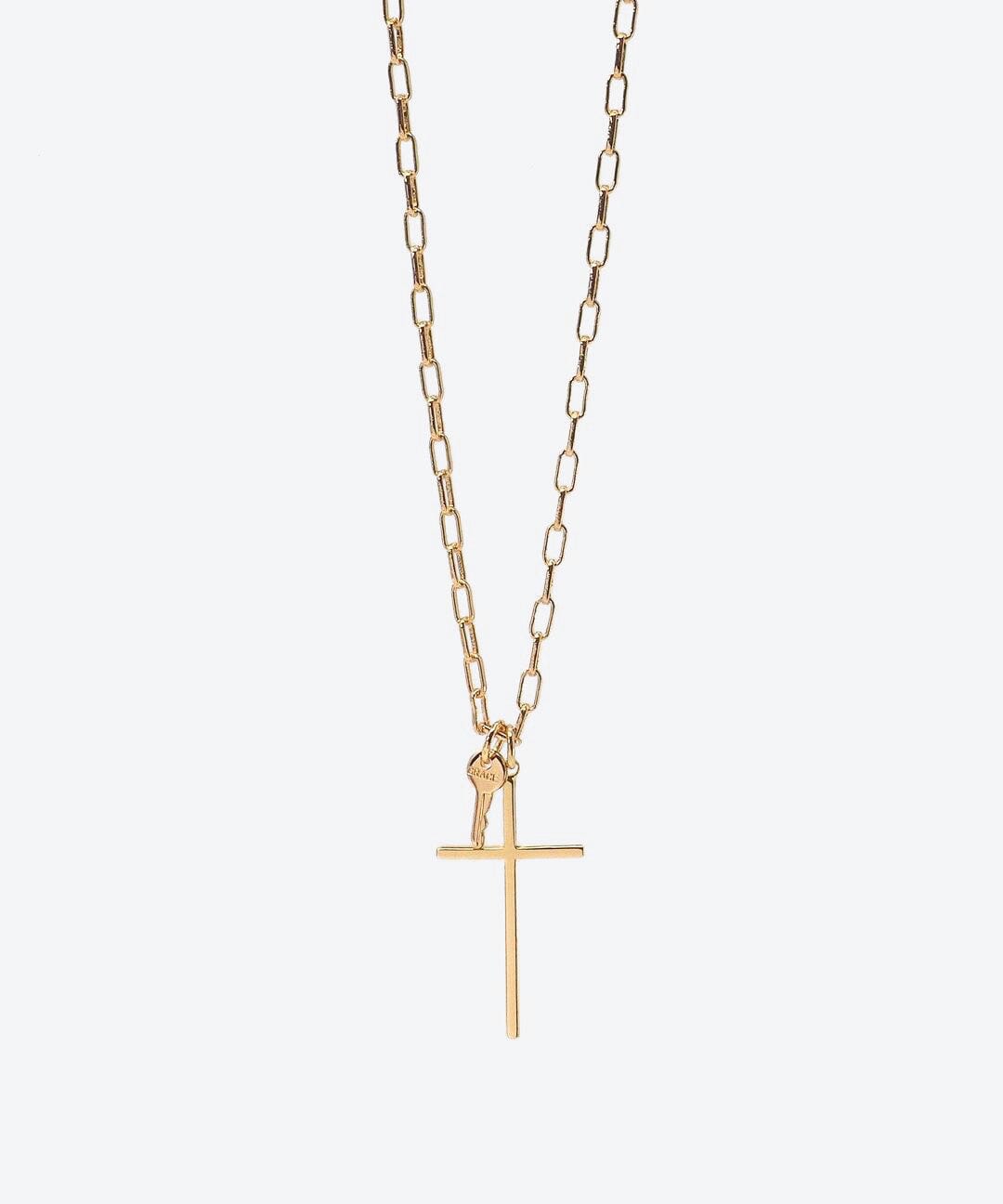 Cross and Mini Key Necklace Necklaces The Giving Keys GRACE GOLD 