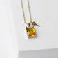 Emerald Cut Gemstone and Mini Key Necklace Necklaces The Giving Keys ABUNDANCE / Citrine 