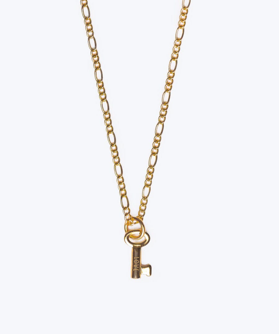 Florence Mini Skeleton Key Necklace Necklaces The Giving Keys LOVE Gold 
