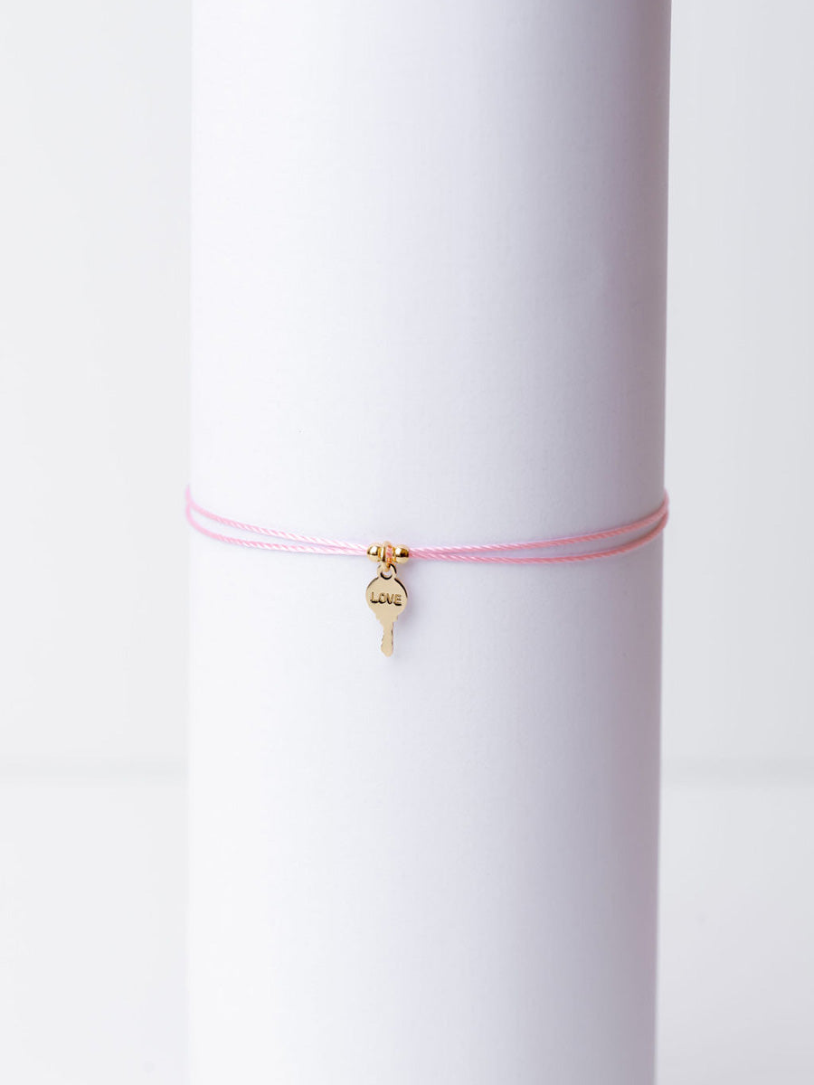 Gold Key Color Strand Bracelet Bracelets The Giving Keys Love Pink 