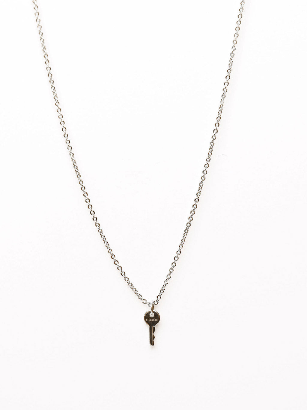 Mini Key Necklace Necklaces The Giving Keys STRENGTH Silver 