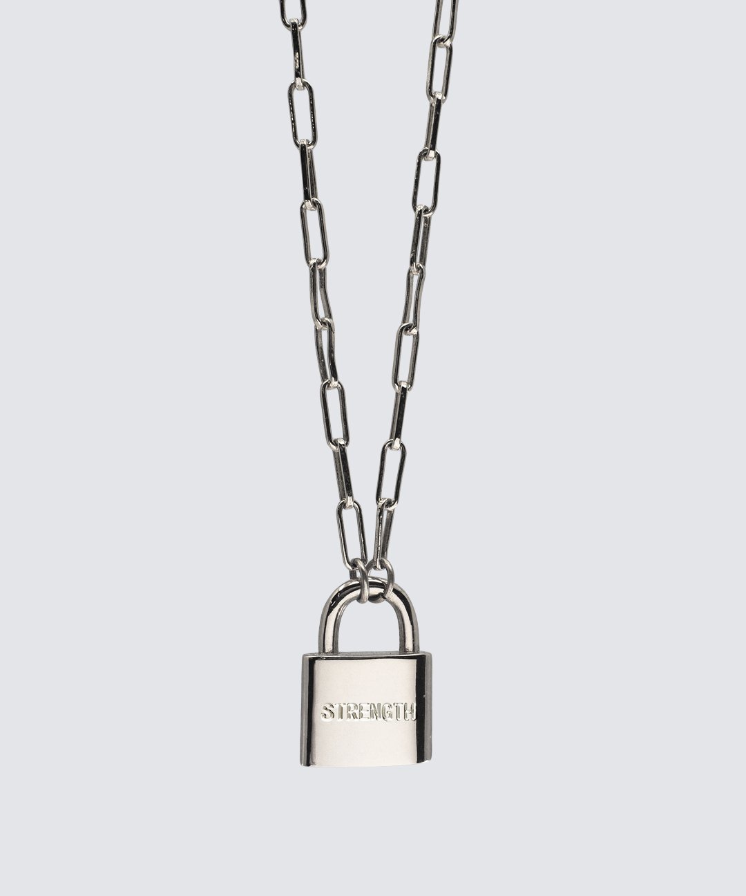 Brooklyn Padlock Necklace Necklaces The Giving Keys STRENGTH SILVER