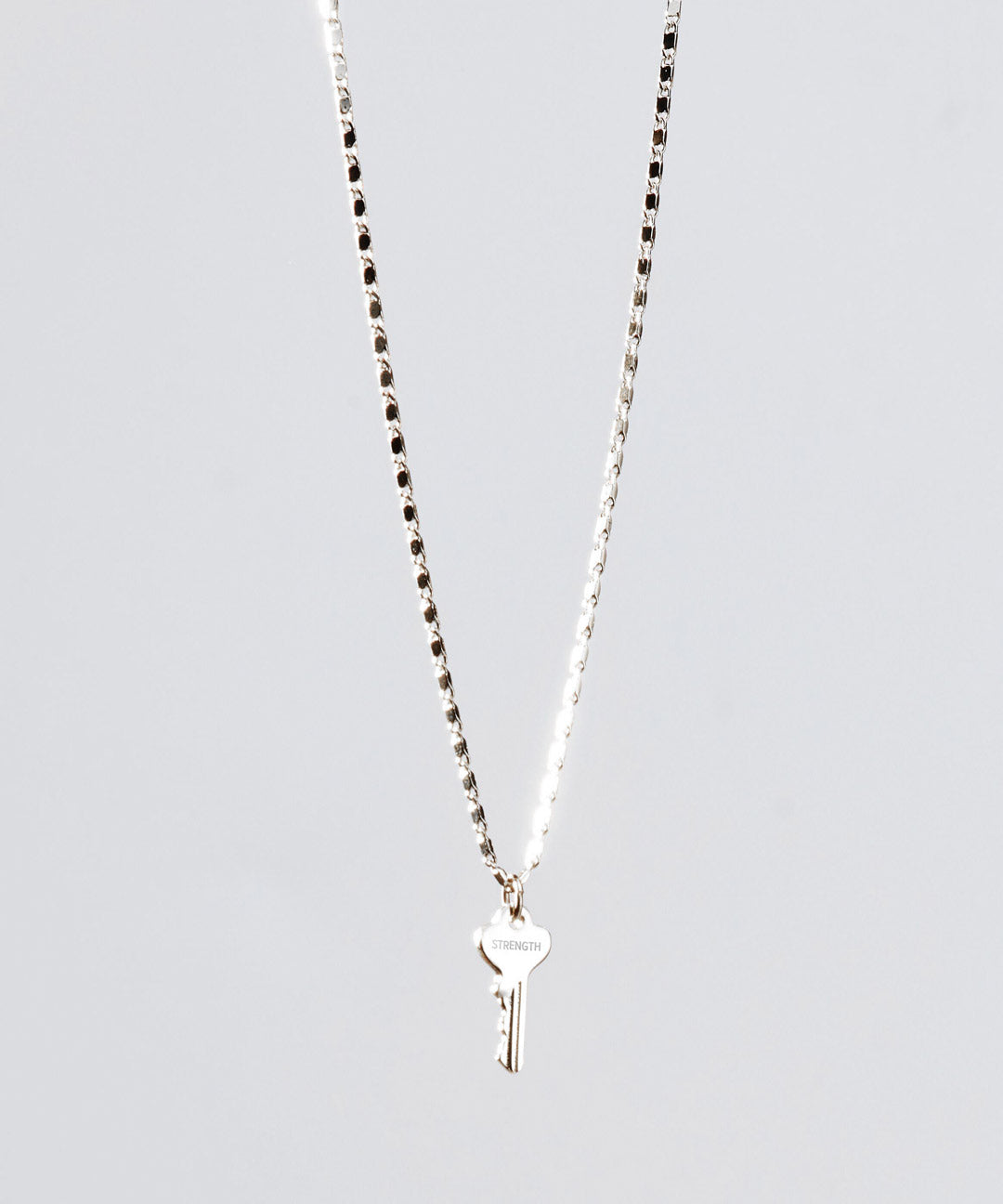 Petite Key Necklace Necklaces The Giving Keys STRENGTH Silver 