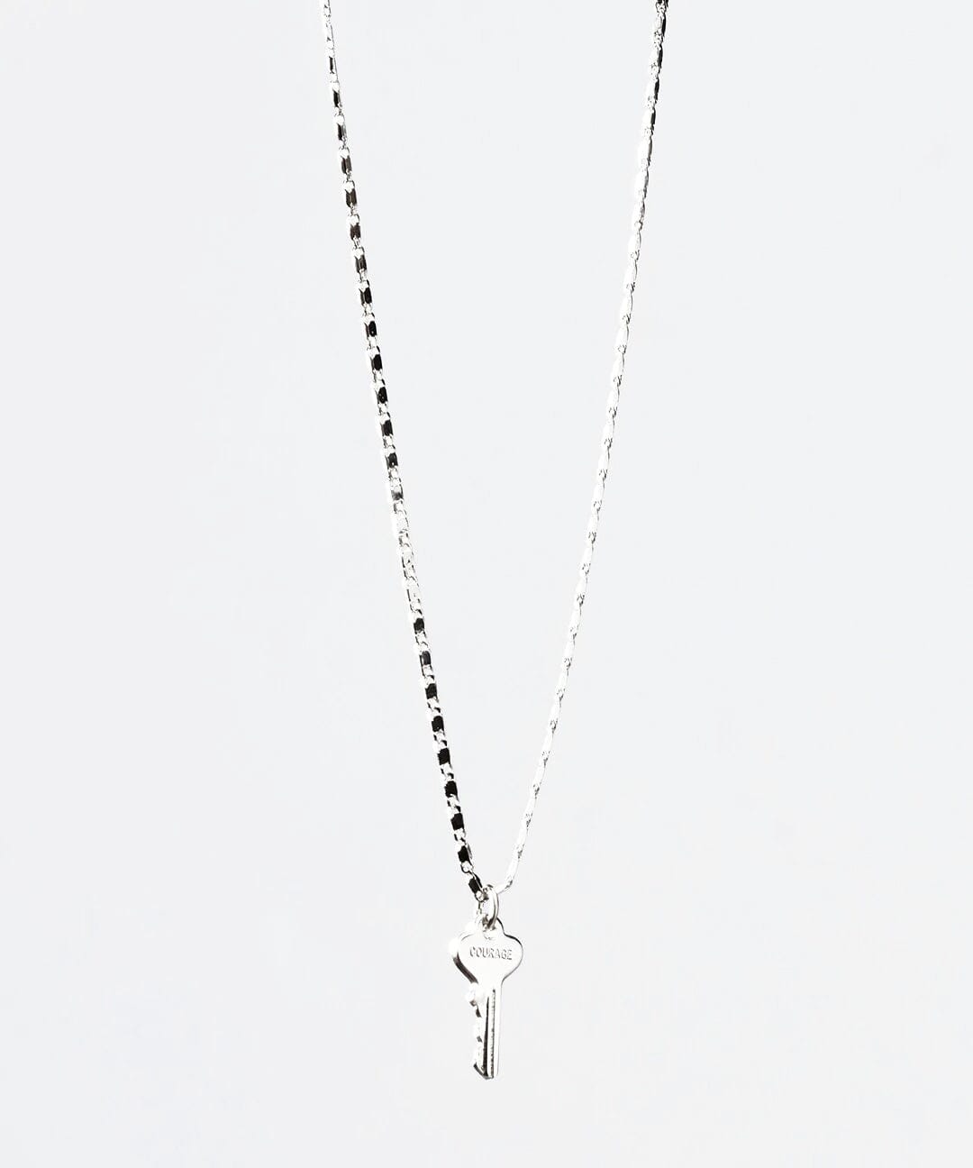 Petite Key Necklace Necklaces The Giving Keys COURAGE Silver 