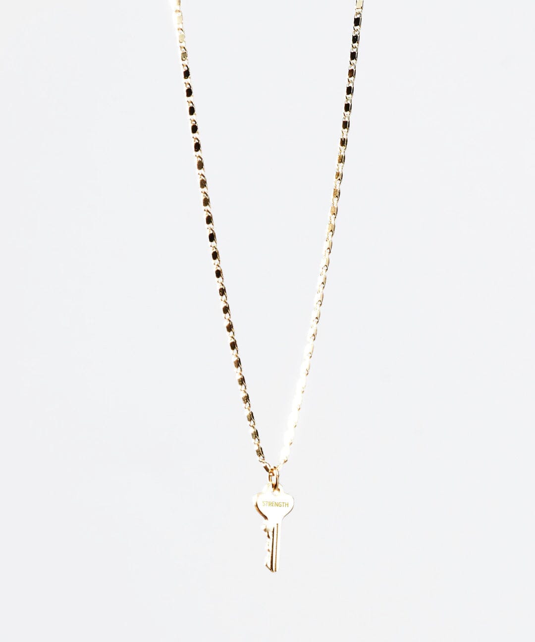 Petite Key Necklace Necklaces The Giving Keys STRENGTH GOLD 