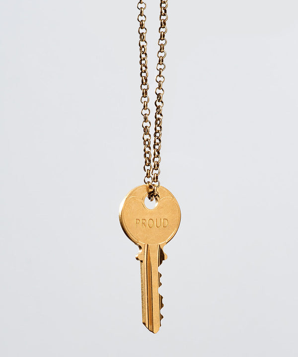 Pride Key Necklace with Custom Hand Engraved Word | The Giving Keys