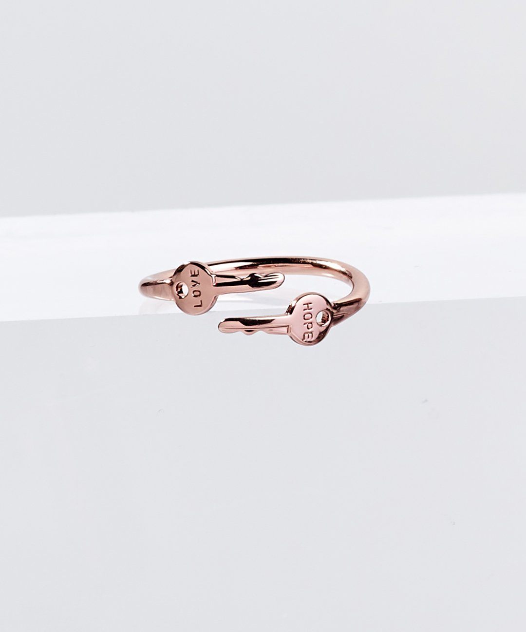 Wrapped Mini Key Ring with an Engraved Word | The Giving Keys