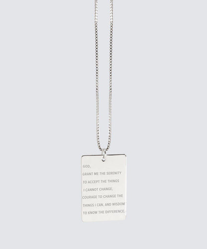 Serenity Prayer Pendant Necklace Necklaces The Giving Keys SERENITY PRAYER SILVER 