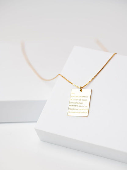 Serenity Prayer Pendant Necklace Necklaces The Giving Keys 