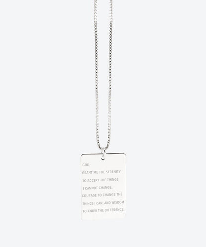 Serenity Prayer Pendant Necklace Necklaces The Giving Keys SERENITY PRAYER SILVER 