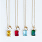 Emerald Cut Gemstone and Mini Key Necklace Necklaces The Giving Keys 