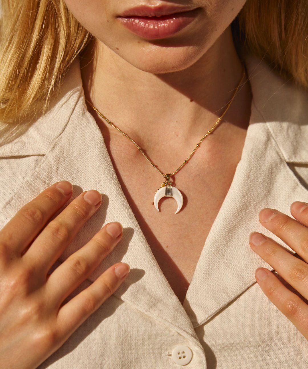 Crescent Horn Necklace Necklaces The Giving Keys | Lifestyle 
