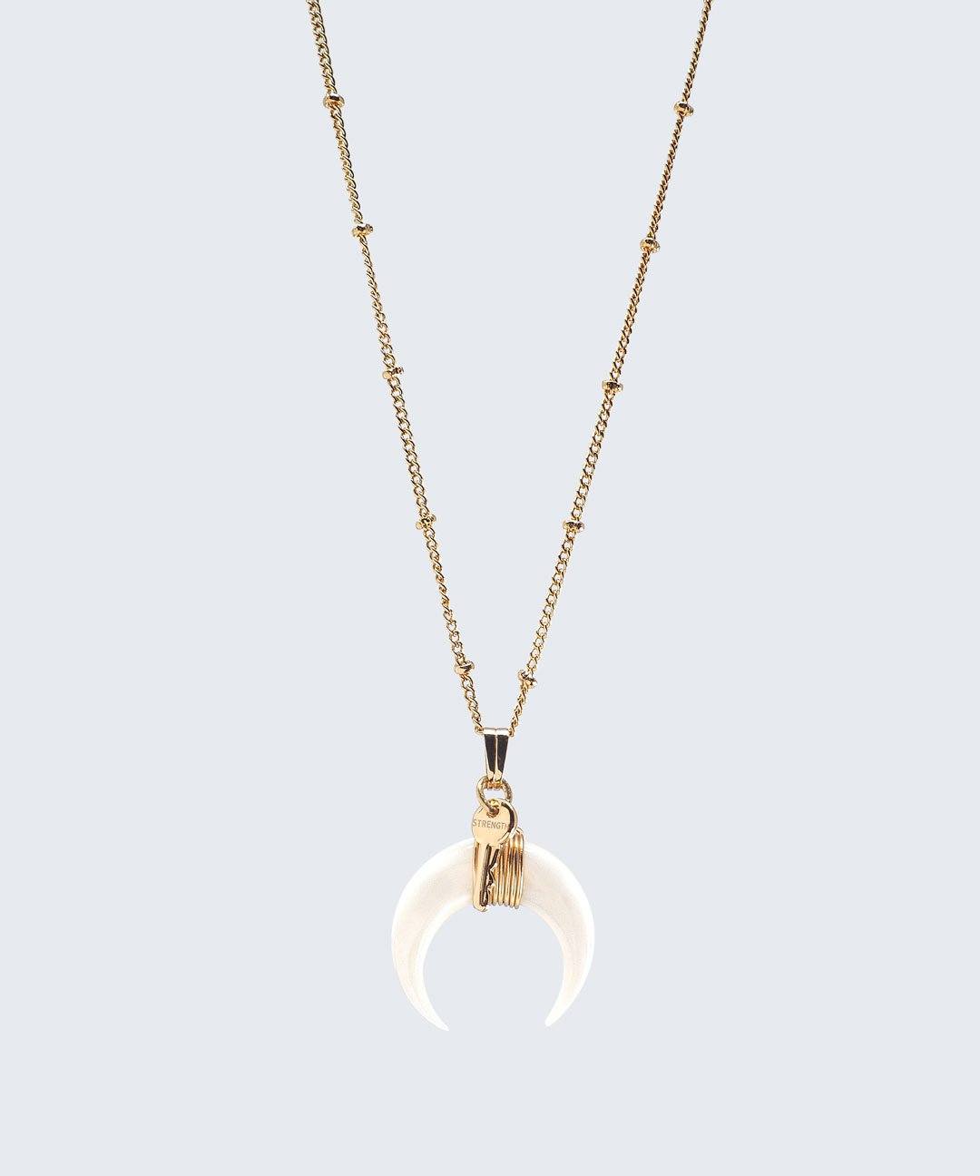 Crescent Horn Necklace Necklaces The Giving Keys GOLD STRENGTH