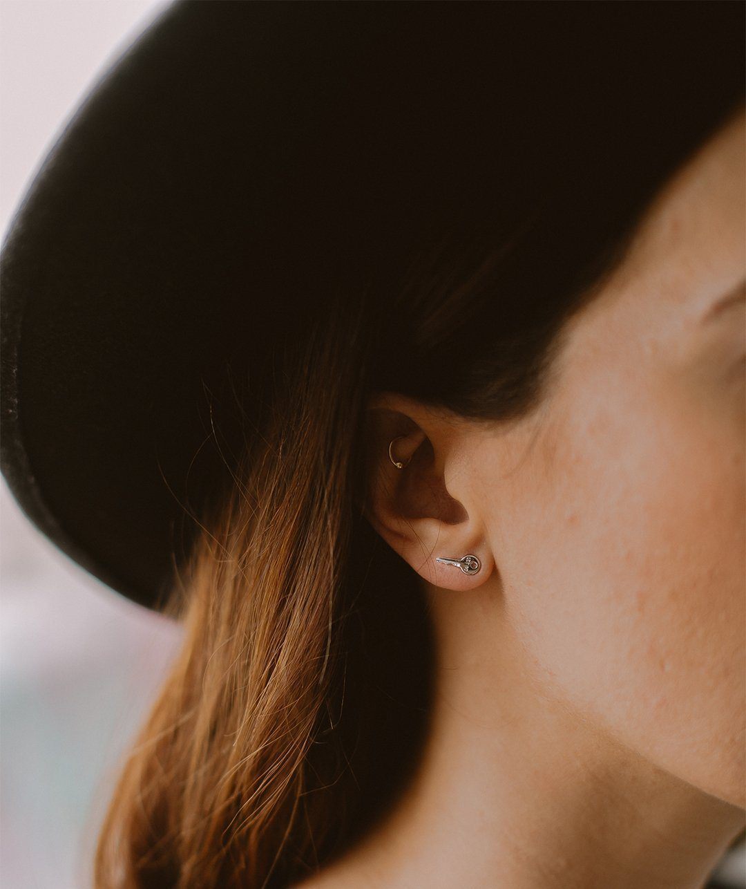 Mini Key Post Earrings Earrings The Giving Keys | Lifestyle