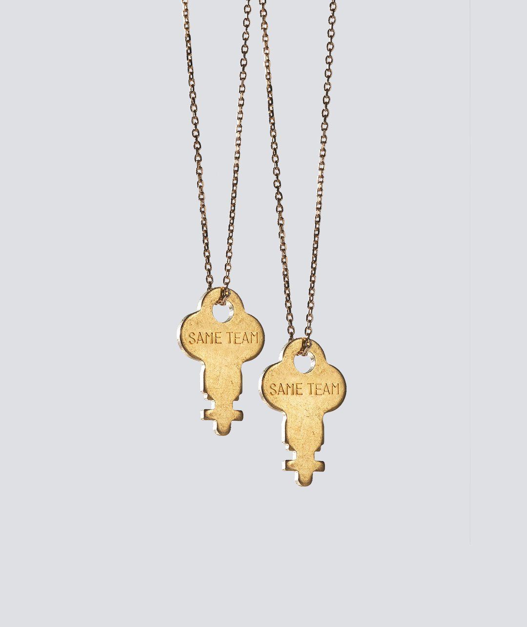 Best Friends Gold Dainty Key Necklace Set Necklaces The Giving Keys SAME TEAM GOLD 