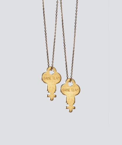 Best Friends Gold Dainty Key Necklace Set Necklaces The Giving Keys SAME TEAM GOLD 